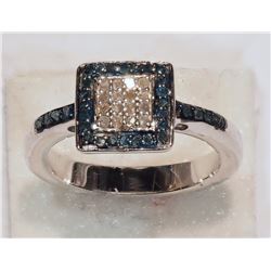 STERLING SILVER DIAMOND RING W/ COA