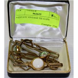 4-ESTATE VINTAGE TIE CLIPS