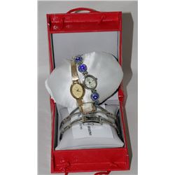 BOX WITH 2 GUESS WATCHES & 2 OTHER WATCHES INCL.