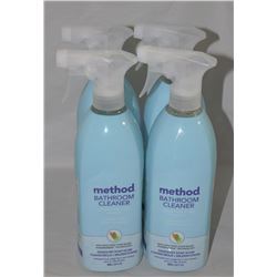 LOT OF 4 METHOD BATHROOM CLEANER (828ML)