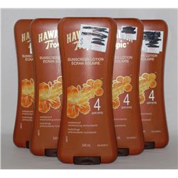 LOT OF 5 HAWAIIAN TROPIC SUNSCREEN SPF4