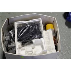 BOX OF MISC MODEMS/ CAMERAS/ ETC