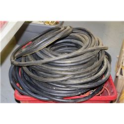 RED TOTE W/ HOSES AND EXTENSION CORDS