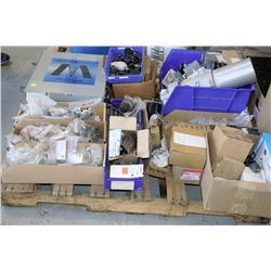 SKID OF MISC ELECTRICAL PARTS & BREAKERS