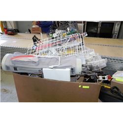 LOT OF RACKING , SNOW BLADES, GOLF CLUBS, SKATES