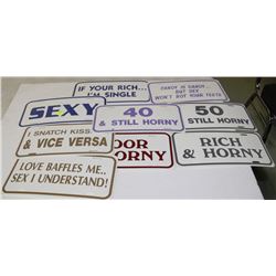 LOT OF LICENCE PLATE SIGNS