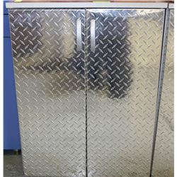 CHECKER PLATE 2 DOOR SHOP CABINET