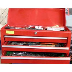 RED TOOL BOX FULL OF TOOLS