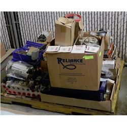 PALLET OF ELECTRICAL,HYDRAULIC AND MISC PARTS