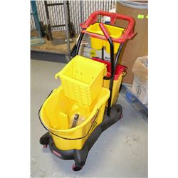 RUBBERMAID MOP BUCKET WITH WRINGER- DAMAGED