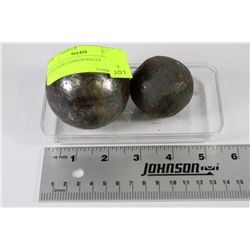 2 VINTAGE CANNON BALLS