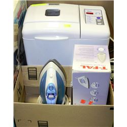 OSTER BREAD MAKER & 2 TFAL IRONS