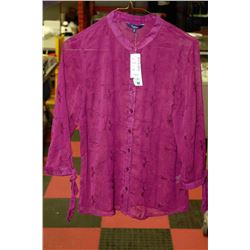 NEW LADIES BURGUNDY BLOUSE - SIZE S