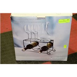 KEEGAN 6PC WINE RACK SET INC. DECANTER