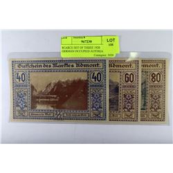 SCARCE SET OF THREE 1920 GERMAN OCCUPIED AUSTRIA