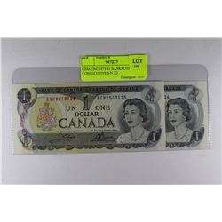 GEM UNC 1973 $1 BANKNOTE CONSECUTIVE S/N X2