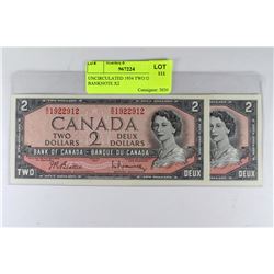 UNCIRCULATED 1954 TWO DOLLAR BANKNOTE X2