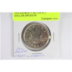 1935 GEORGE V SILVER $1 - FIRST DOLLAR ISSUED IN