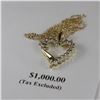 Image 1 : 10K YELLOW GOLD-1.00CT DIAMOND HEART PENDANT W/COA