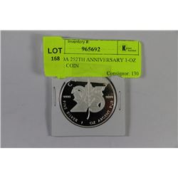 CANADA 25TH ANNIVERSARY 1-OZ SILVER $5 COIN
