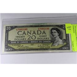 1954 CANADIAN TWENTY DOLLAR BANKNOTE