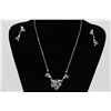 Image 1 : BLUE & CLEAR RHINESTONE NECKLACE WITH MATCHING