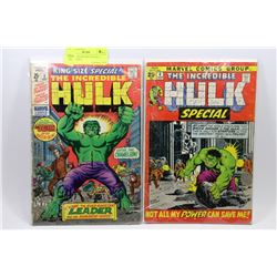 TWO THE INCREDIBLE HULK 25 CENT COMICS