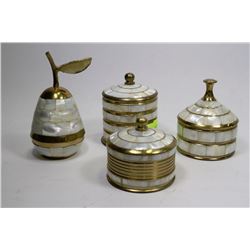 SET OF FOUR MOTHER OF PEARL INLAY TRINKET BOXES