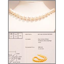 #3-GENUINE PEARL NECKLACE W/STERLING SILVER CLASP