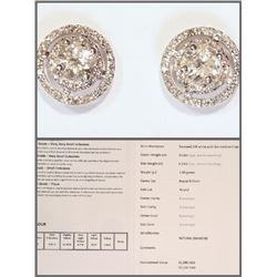 #9-14KT GOLD DIAMOND (0.65CT) HALO EARRINGS WITH