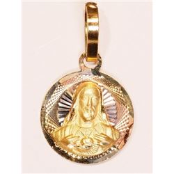 #14-10KT GOLD TRI-COLOUR RELIGIOUS PENDANT