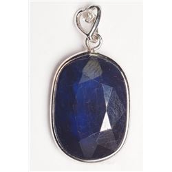 #20-14KT GOLD SAPPHIRE(10.3CT) AND DIAMOND PENDANT