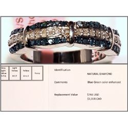 #21-STERLING SILVER BLUE & WHITE DIAMOND (0.53CT)