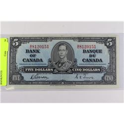 SCARCE 1937 FIVE DOLLAR BANKNOTE