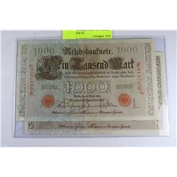 GERMAN 1910 RED SEAL 1,000 MARK BANKNOTES X2