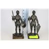 Image 1 : PAIR OF HEAVY METAL KNIGHT FIGURINES