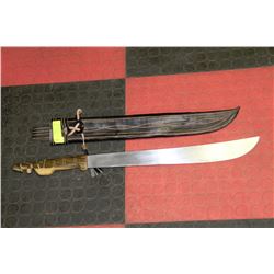 HAND CARVED WOODEN DECORATIVE HANDLE MACHETE