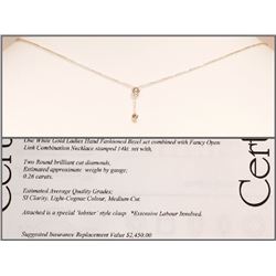 #26-14KT GOLD DIAMOND (0.26CT) NECKLACE WITH COA