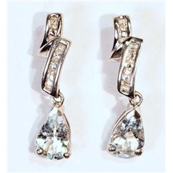 #28-10KT GOLD AQUAMARINE EARRINGS