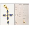 Image 1 : #45-18KT GOLD SAPPHIRE (0.92CT)CROSS PENDANT W/COA