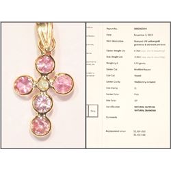 #40-14KT GOLD PINK SAPPHIRE(0.70CT) AND DIAMOND