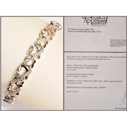 #37-STERLING SILVER DIAMOND(0.16CT) HEART BRACELET