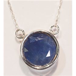 #35-14KT GOLD SAPPHIRE PENDANT W/ 16" CHAIN