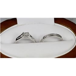 NEW DIAMOND ENGAGEMENT RING SET - .925
