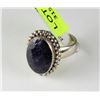 Image 1 : SILVER AND SAPHIRE RING SZ 7  (6.1GR)