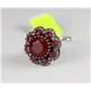 Image 1 : LADIES VINTAGE SILVER AND RUBY RING SZ 7 3/4