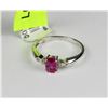Image 1 : LADIES 18K WHITE GOLD RUBY AND DIAMOND RING SZ 6
