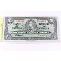 1937 BANK OF CANADA $1 DOLLAR BANK NOTE
