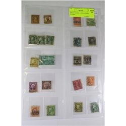 SHEET WITH 21 U.S AND ANIMAL STAMPS