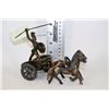 Image 1 : BRONZE CHARIOT WITH MOVING WHEELS